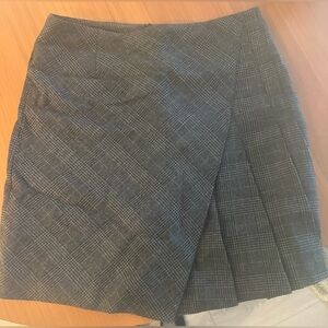 Maje Asymmetrical Gray Plaid Skirt